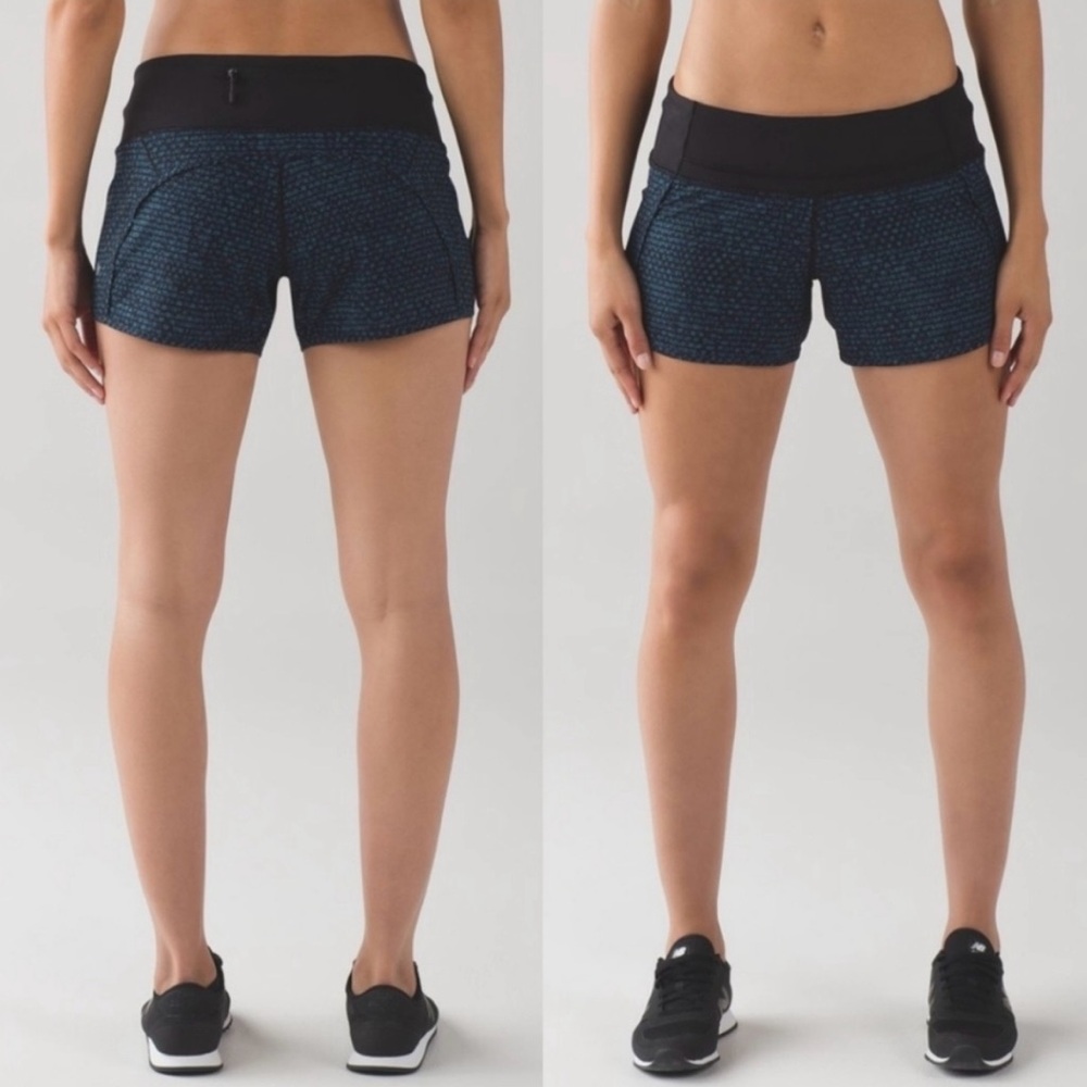 Lululemon Run Times Shorts 4" Inseam Size 6 Weave Desert Teal Running‎ Training
